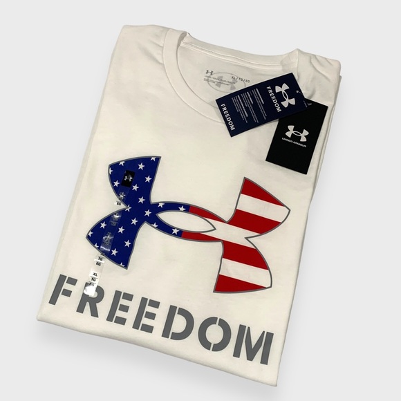Under Armour Other - Under Armour Freedom American Flag Shirt White - Freedom T Shirt Logo - Mens XL